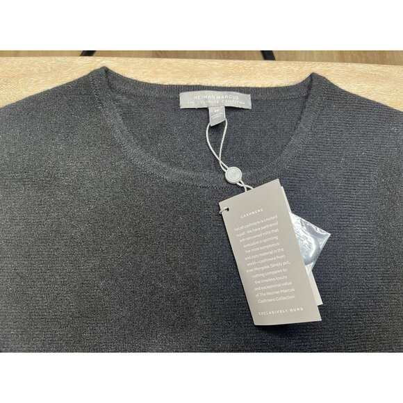 Neiman Marcus NWT Cashmere Collection Cashmere Peplum Sweater Black Medium - Picture 5 of 11
